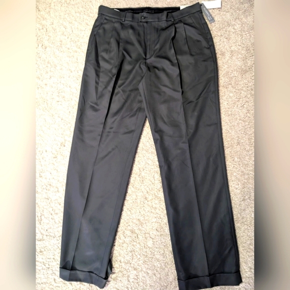 Nwt Perry Ellis portfolio grey flex stretch castle rock dress pants size 36x34 - Picture 1 of 5